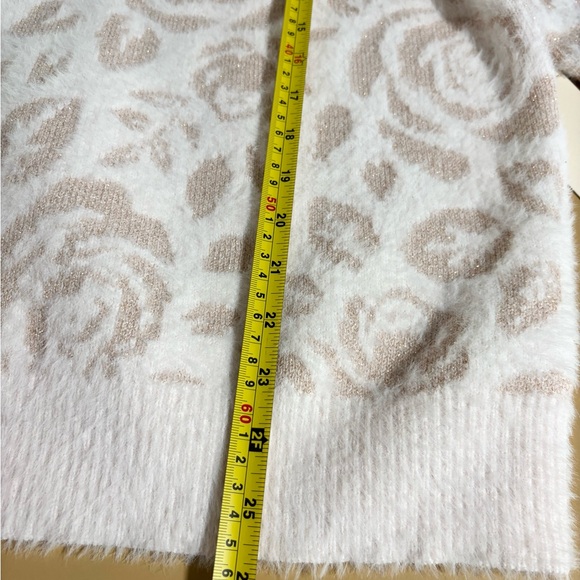 Laura Ashley Floral Patterned blush metallic Sweater 1X - Picture 5 of 8